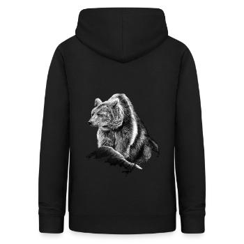 Hand gezeichneter Bär, einzigartige Zeichnung - Frauen Hoodie - Schwarz - Hinten - AI Model Female 172 light (172cm)