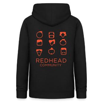 red hair community - Sweat à capuche Femme - noir - Dos - AI Model Female 172 light (172cm)