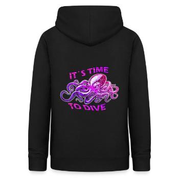 Oktopus Tauchen Taucher - Frauen Hoodie - Schwarz - Hinten - AI Model Female 172 light (172cm)