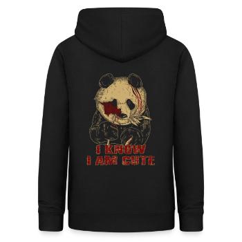 Halloween zombie humor panda horror blood gothic - Women's Hoodie - black - Back - AI Model Female 172 light (172cm)