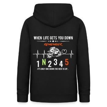 Quand la vie vous déprime - Moto / Moto - Sweat à capuche Femme - noir - Dos - AI Model Female 172 light (172cm)
