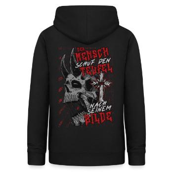 L’homme a créé le diable à son image - Sweat à capuche Femme - noir - Dos - AI Model Female 172 light (172cm)