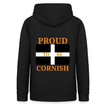 Cornish fier - Sweat à capuche Femme - noir - Dos - AI Model Female 172 light (172cm)