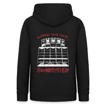 support your local soundsystem - Frauen Hoodie - Schwarz - Hinten - AI Model Female 172 light (172cm)