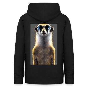 Suricates Zoo Animaux Nature Faune Surikate Zoo - Sweat à capuche Femme - noir - Dos - AI Model Female 172 light (172cm)