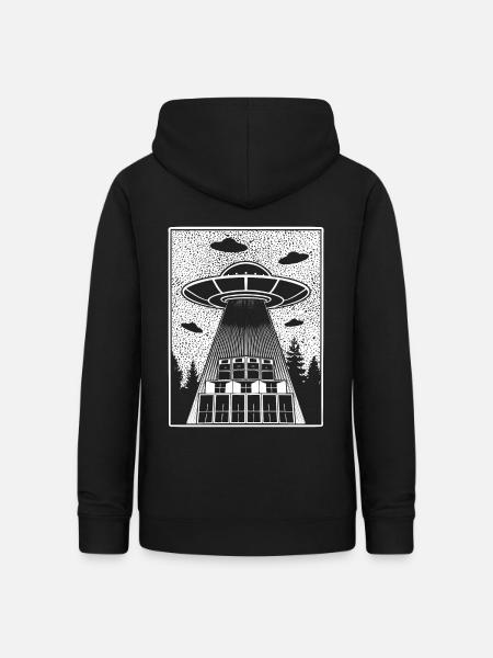 Tekno 23 Alien UFO - Frauen Hoodie - Schwarz