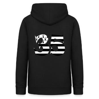 35 Bretagne Drapeau - Sweat à capuche Femme - noir - Dos - AI Model Female 172 light (172cm)