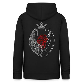 Herzflügel Engel oder Teufel - Frauen Hoodie - Schwarz - Hinten - AI Model Female 172 light (172cm)