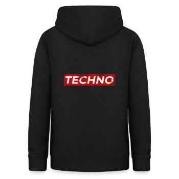 Techno Musik Festival EDM Elektronisch - Frauen Hoodie - Schwarz - Hinten - AI Model Female 172 light (172cm)