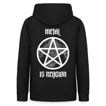 Heavy Metal Spruch Pentagramm Satan - Frauen Hoodie - Schwarz - Hinten - AI Model Female 172 light (172cm)