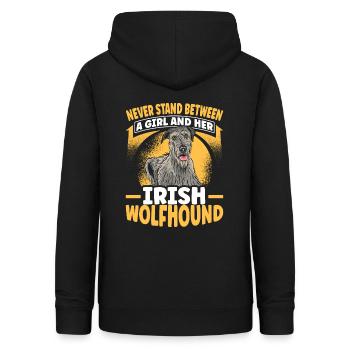 irischer Wolfshund - Frauen Hoodie - Schwarz - Hinten - AI Model Female 172 light (172cm)