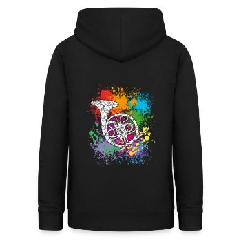 Horn - French Horn - Jagdhorn - Frauen Hoodie - Schwarz - Hinten - AI Model Female 172 light (172cm)