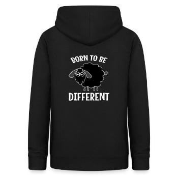 Born to be different. Schwarzes Schaf - Frauen Hoodie - Schwarz - Hinten - AI Model Female 172 light (172cm)