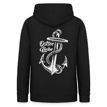 Ostsee Liebe Anker used-look vintage - Frauen Hoodie - Schwarz - Hinten - AI Model Female 172 light (172cm)