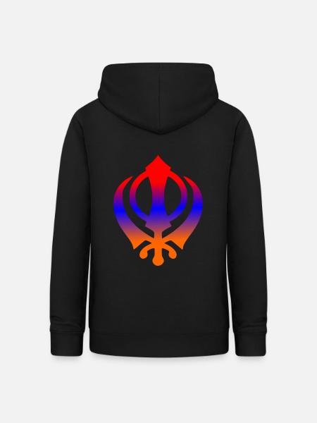 Dreifarbige Khanda - Frauen Hoodie - Schwarz
