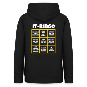 IT Bingo Spiel Büro Computer Glücksrad - Frauen Hoodie - Schwarz - Hinten - AI Model Female 172 light (172cm)
