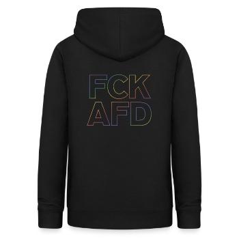 FCK AFD - Frauen Hoodie - Schwarz - Hinten - AI Model Female 172 light (172cm)