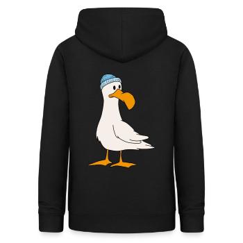 Möwe - Frauen Hoodie - Schwarz - Hinten - AI Model Female 172 light (172cm)