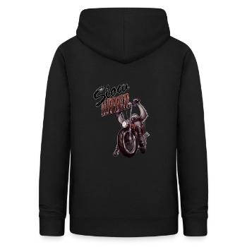 Langsamer Fahrer - Frauen Hoodie - Schwarz - Hinten - AI Model Female 172 light (172cm)