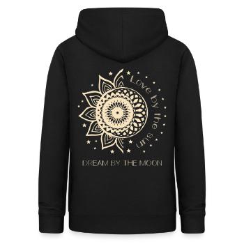 Love By The Sun Dream By The Moon Boho cadeau - Sweat à capuche Femme - noir - Dos - AI Model Female 172 light (172cm)
