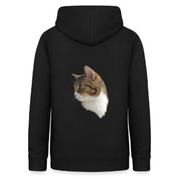 Domestic cat in the portrait - Women's Hoodie - black - Back - AI Model Female 172 light (172cm)