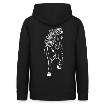 Islandpony von vorn im tölt - Frauen Hoodie - Schwarz - Hinten - AI Model Female 172 light (172cm)