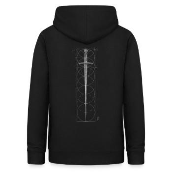 Sword and Geometry - Frauen Hoodie - Schwarz - Hinten - AI Model Female 172 light (172cm)