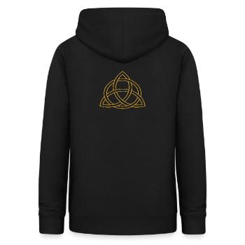 Goldener keltischer Knoten - Frauen Hoodie - Schwarz - Hinten - AI Model Female 172 light (172cm)