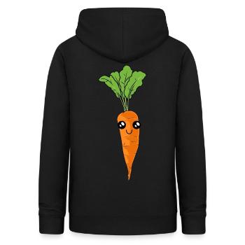 Karotte Mohrrübe Wurze Gesicht Gemüse Vegetarisch - Frauen Hoodie - Schwarz - Hinten - AI Model Female 172 light (172cm)