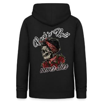 Women's rockabilly girl vintage retro rock n roll - Women's Hoodie - black - Back - AI Model Female 172 light (172cm)