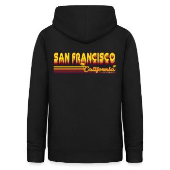 San Francisco California Retro et Vintage Design - Sweat à capuche Femme - noir - Dos - AI Model Female 172 light (172cm)