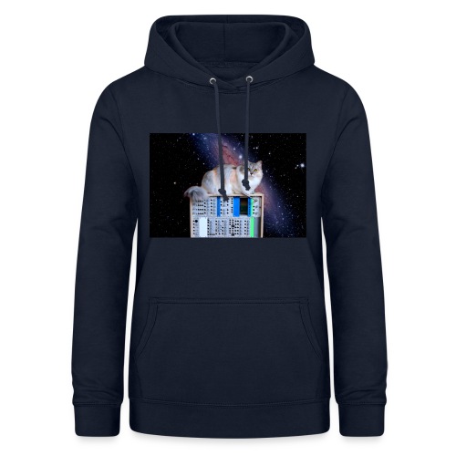 Cat on synthesizer in space EuroPaw - Vrouwen hoodie