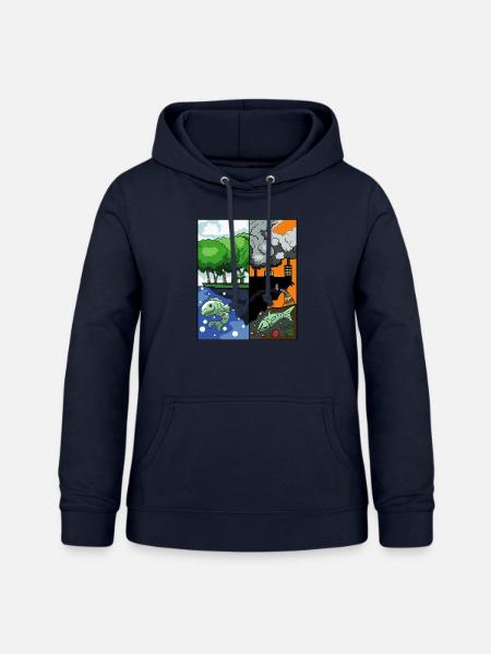Umwelt Nachhaltig - Frauen Hoodie - Navy