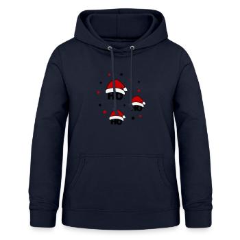 ho ho ho 02 - Frauen Hoodie - Navy - Vorne - AI Model Female 172 light (172cm)