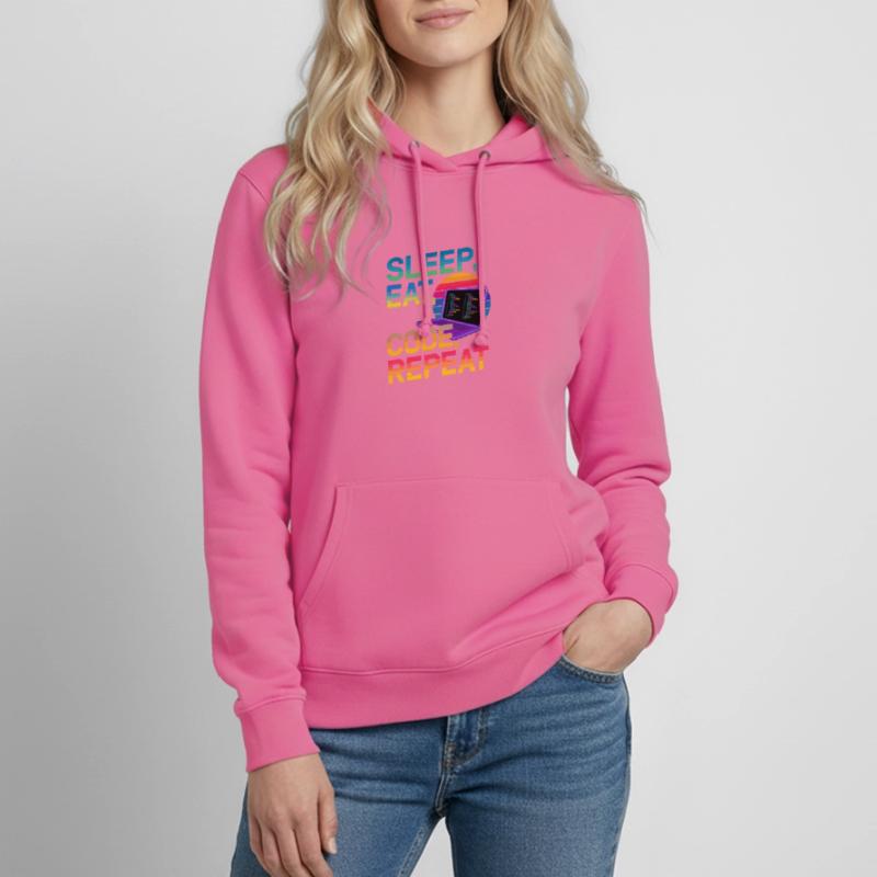 Sleep Eat Code Repeat Gift pour Coder Sweat à capuche Femme