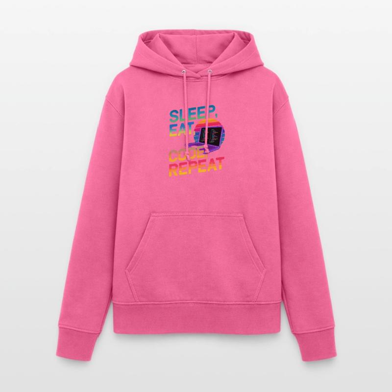 Sleep Eat Code Repeat Gift pour Coder Sweat à capuche Femme