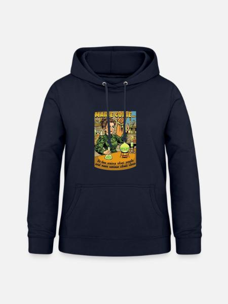Marie Curie Curious - Frauen Hoodie - Navy