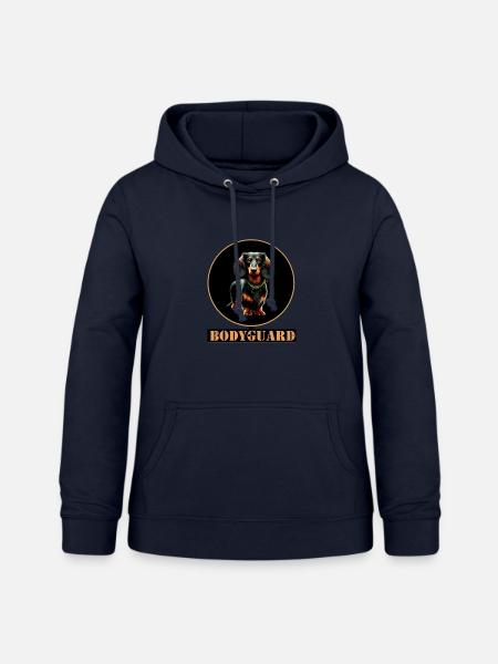 Bodyguard Dackel Langhaardackel - Frauen Hoodie - Navy