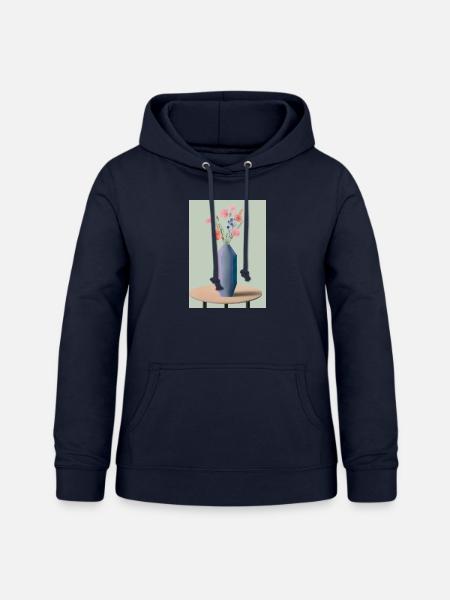 Fancy Blumen Vase - Frauen Hoodie - Navy