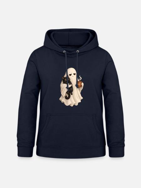 Meh Geist mit Katze - Frauen Hoodie - Navy