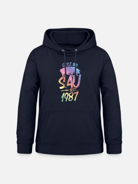 1987 Geile Sau - Frauen Hoodie - Navy