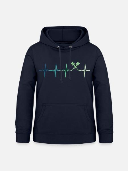 Darts Herzschlag Darts - Frauen Hoodie - Navy