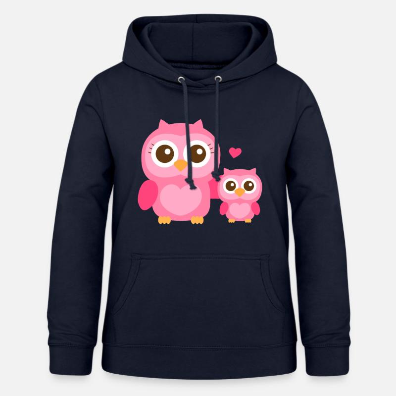 Nette Eule Mutter und Kind - Frauen Hoodie - Navy