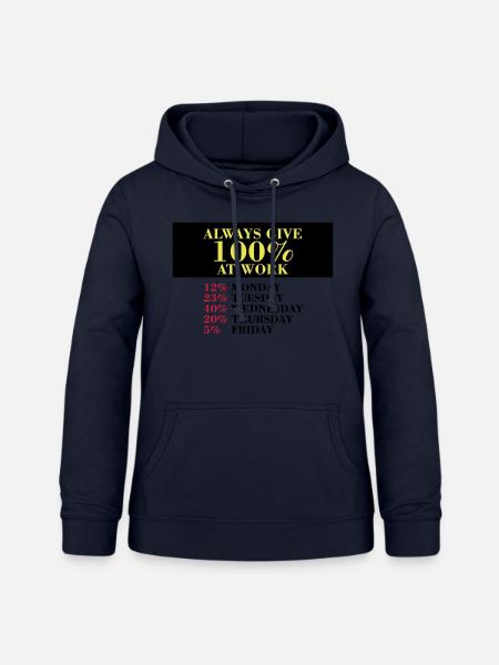 100 percent AT WORK - Frauen Hoodie - Navy