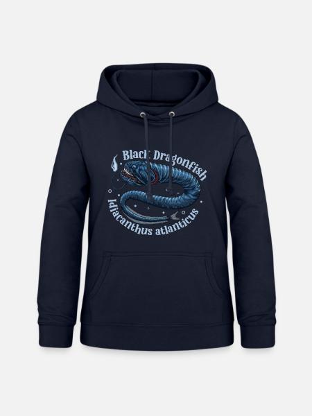 Tiefsee Monster - Schwarzer Drachenfisch - Frauen Hoodie - Navy