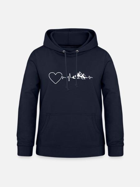 Berge Heartbeat 2 - Frauen Hoodie - Navy