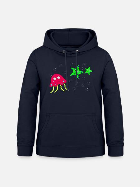 Qualle Seestern Aquarium - Frauen Hoodie - Navy