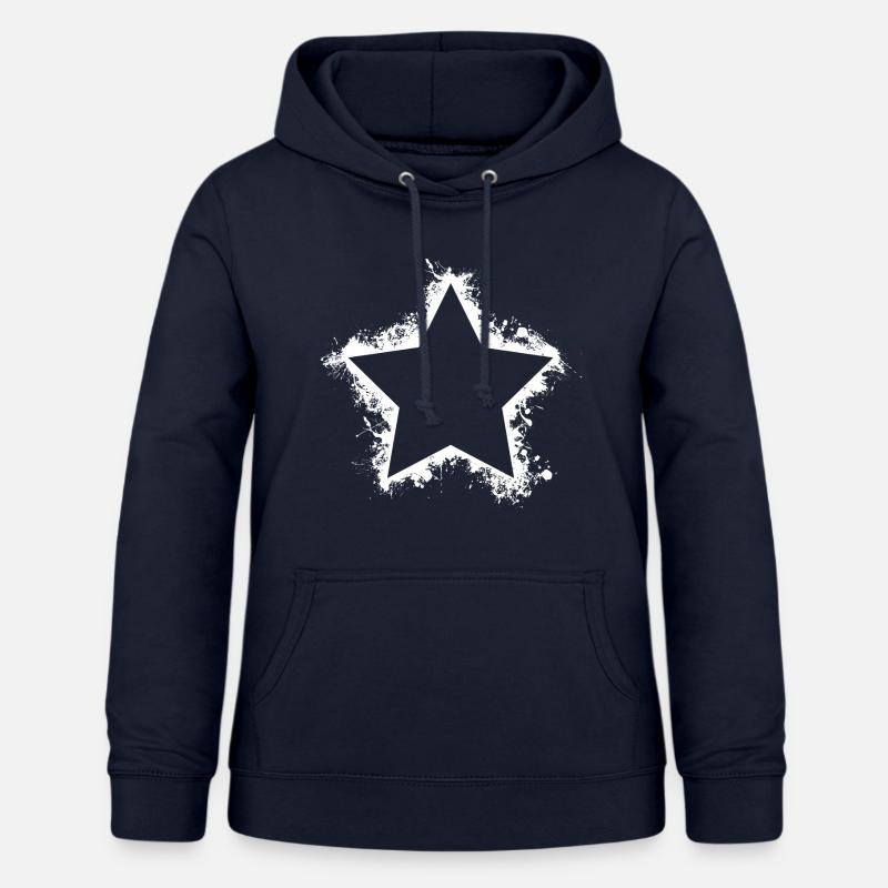 Contour éclaboussures étoiles blanc - Sweat à capuche Femme - marine