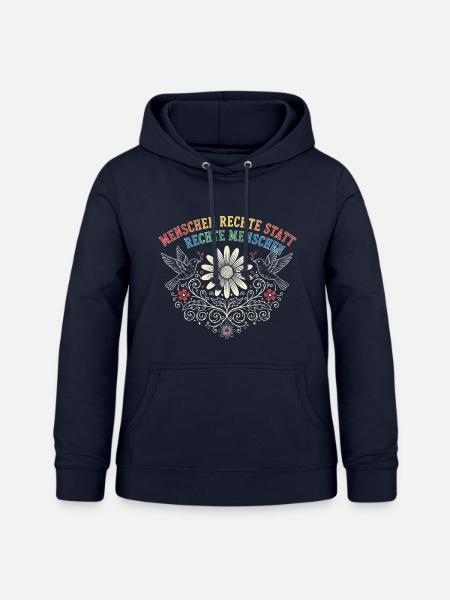 Menschenrechte Demokratie Statement gegen Rechts - Frauen Hoodie - Navy