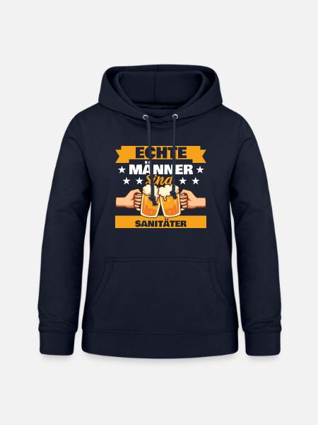 Echte Männer sind Sanitäter - Frauen Hoodie - Navy